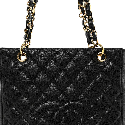Chanel Caviar Quilted Petit Shopping Tote PST Black 5 of 10