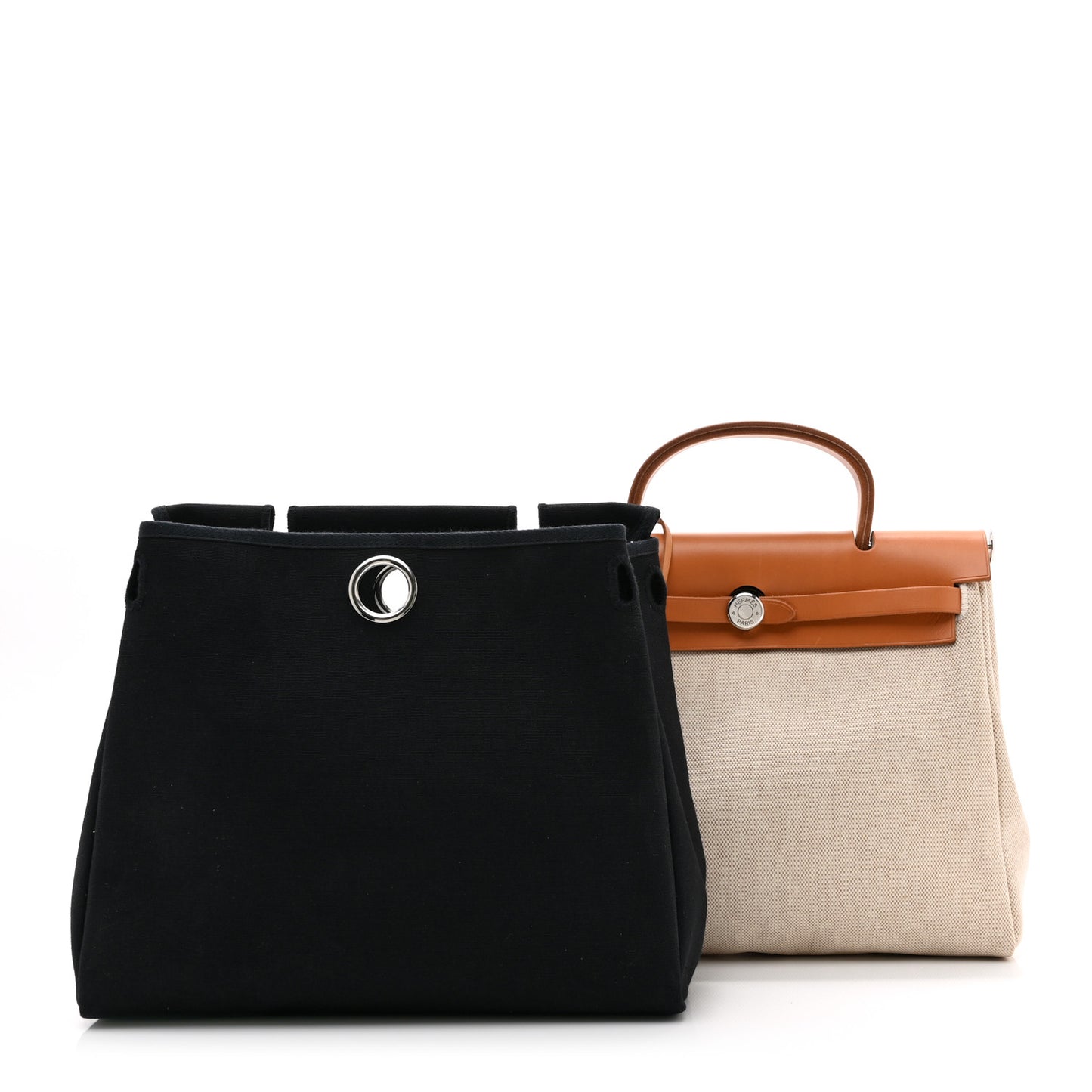 Toile Vache Calfskin Herbag PM 30 Black Natural