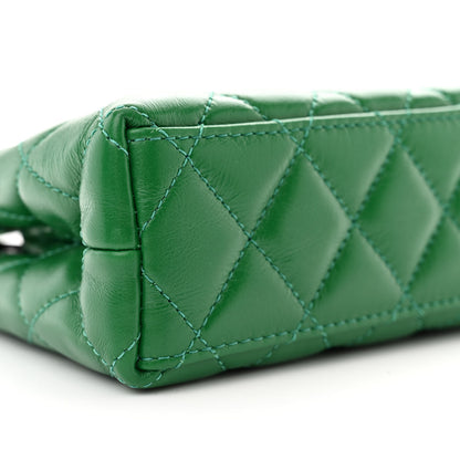 Chanel Shiny Aged Calfskin Quilted Nano Kelly Shopper Green 8 of 10