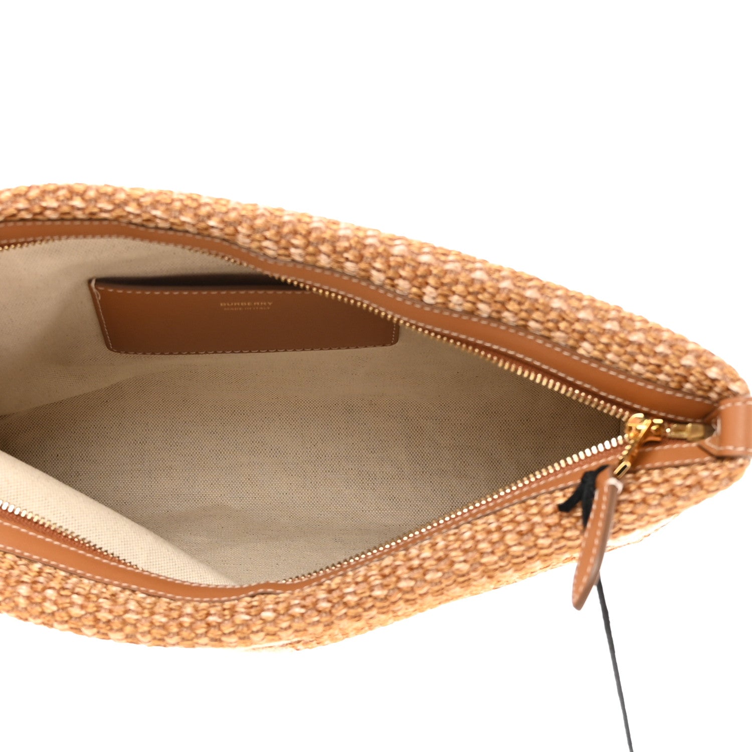 Burberry Raffia TB Duncan Pouch Natural Beige 5 of 7