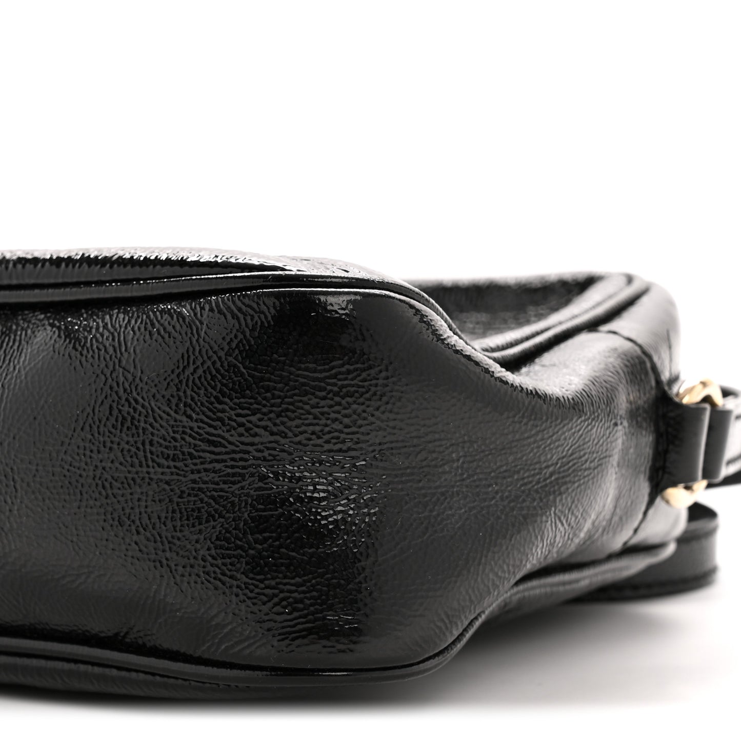 Soft Patent Small Soho Disco Bag Black