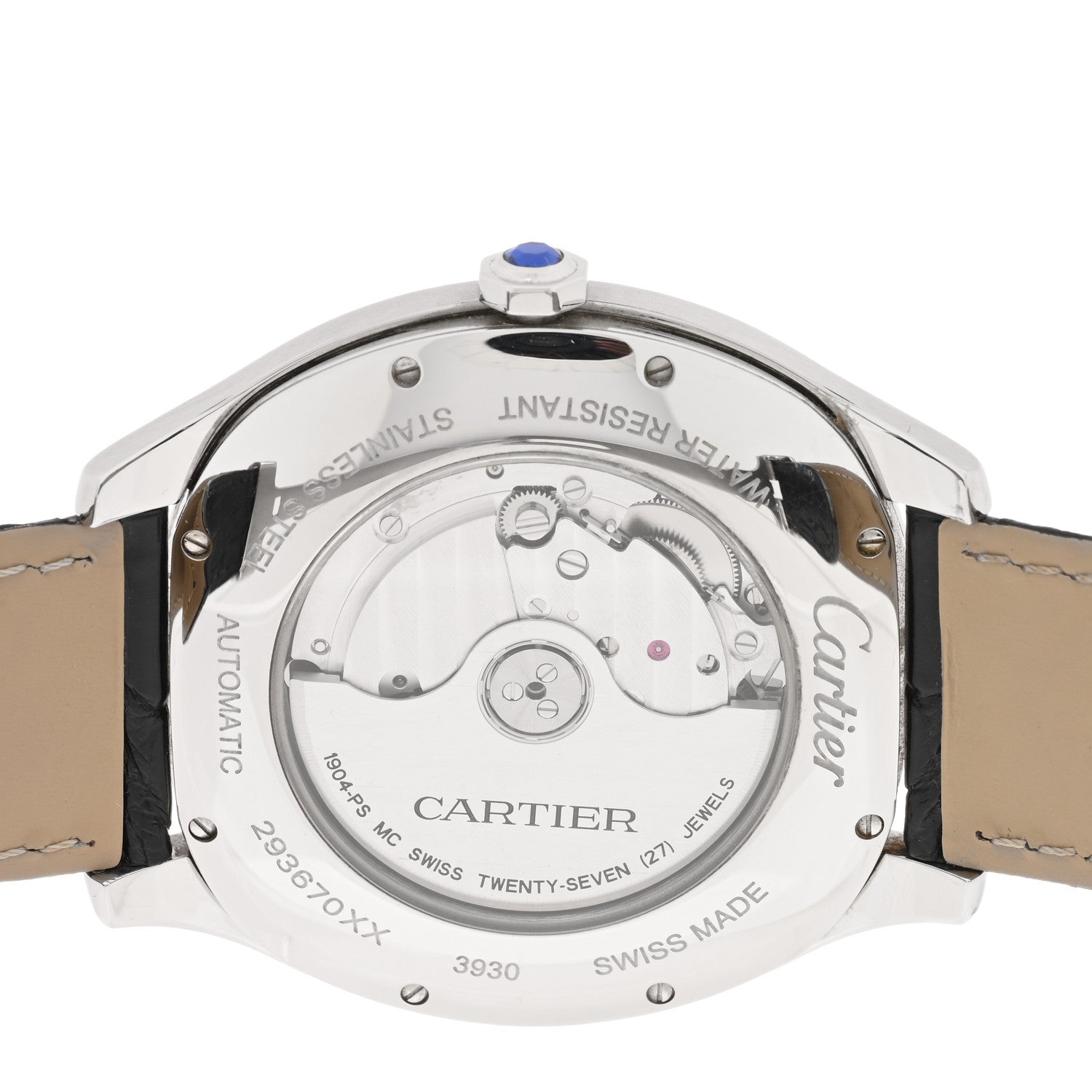Cartier Stainless Steel Alligator 41mm Drive De Cartier Automatic Watch Black 4 of 5