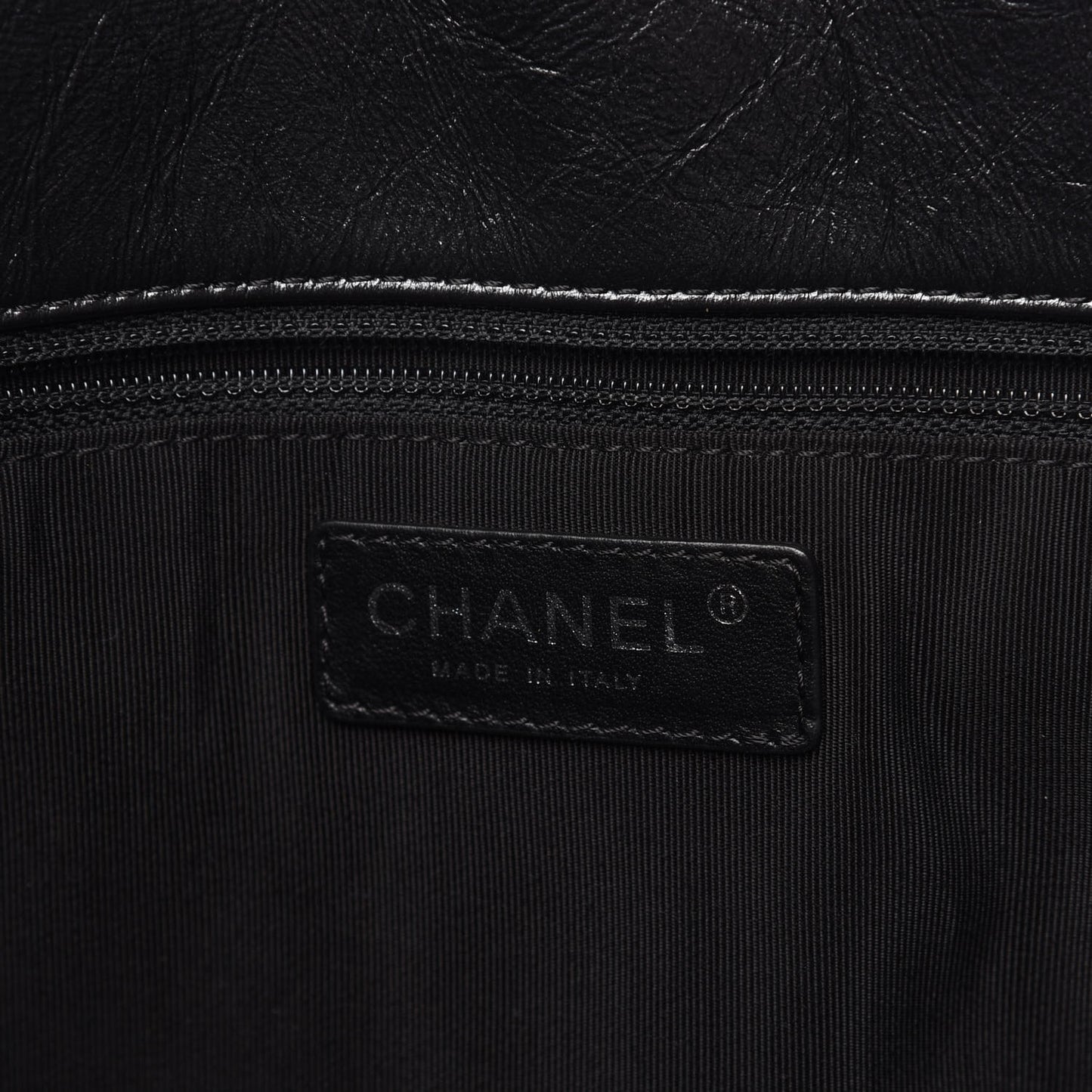 Metallic Crackled Calfskin Quilted Medium Big Bang Hobo Black