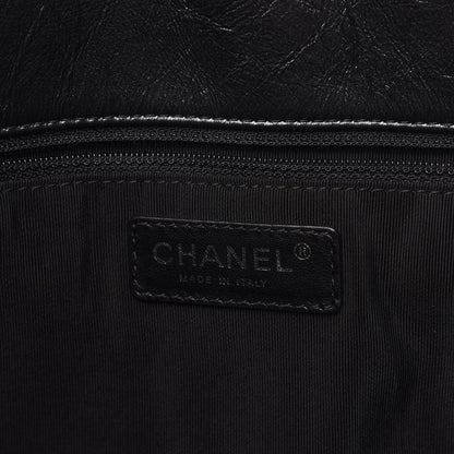 Chanel Metallic Crackled Calfskin Quilted Medium Big Bang Hobo Black 8 of 10