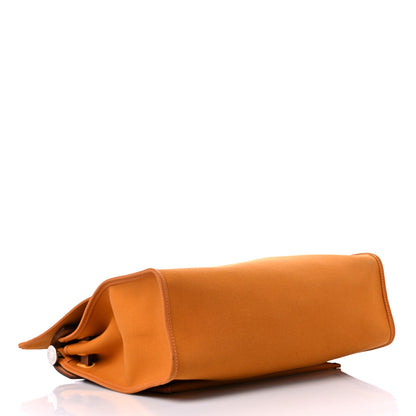 Hermes Toile Officer Vache Hunter Herbag Zip 31 PM Jaune Ambre Natural 5 of 12
