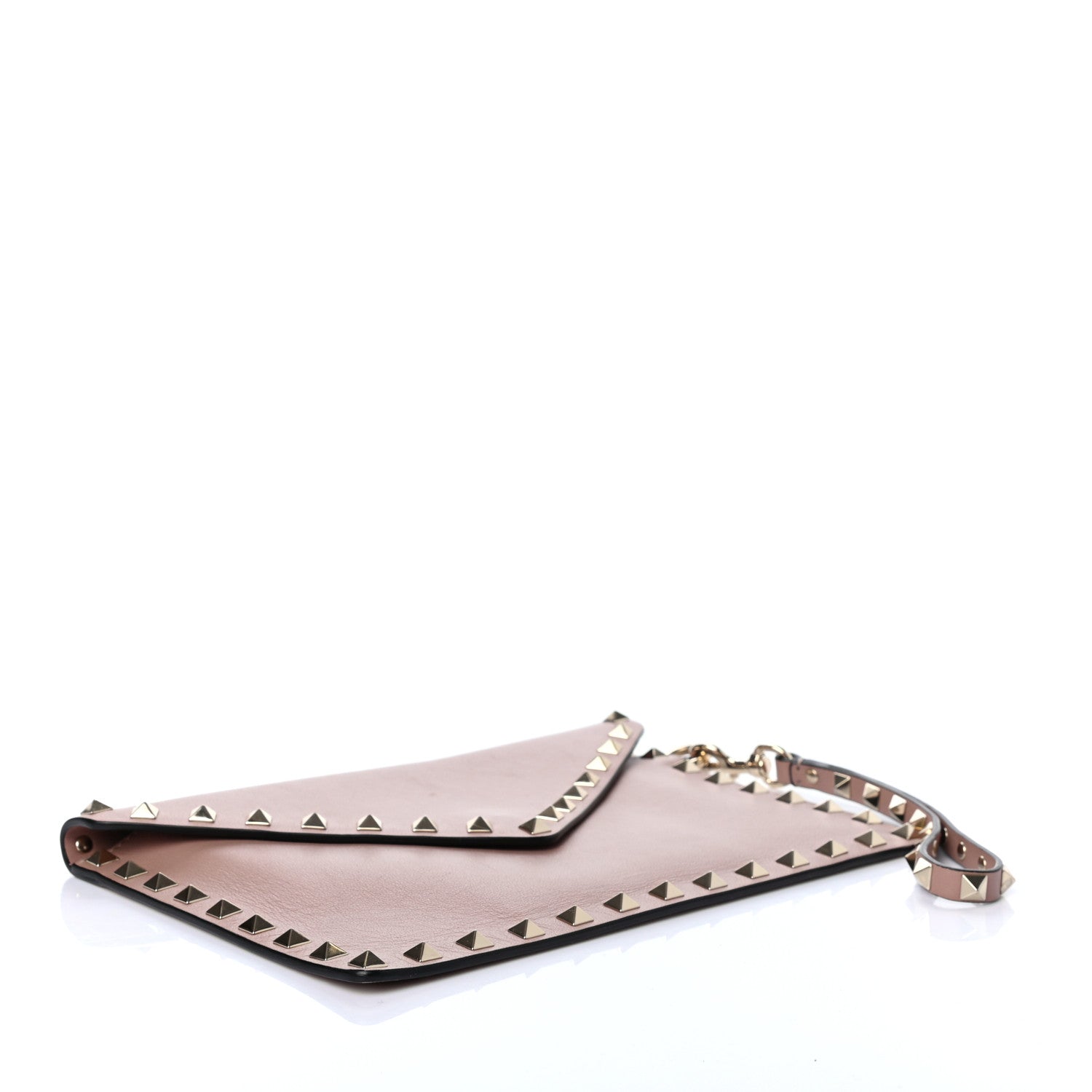 Valentino Garavani Vitello Medium Rockstud Envelope Flat Wristlet Pouch Poudre 4 of 8