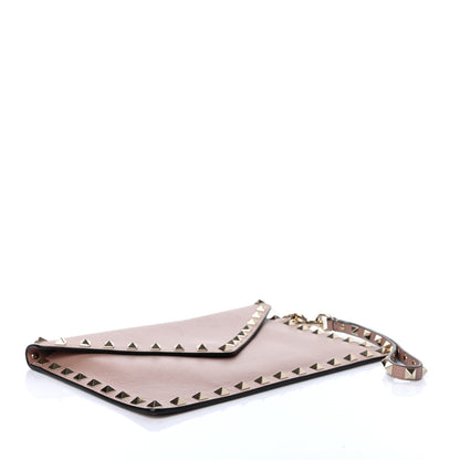 Valentino Garavani Vitello Medium Rockstud Envelope Flat Wristlet Pouch Poudre 4 of 8