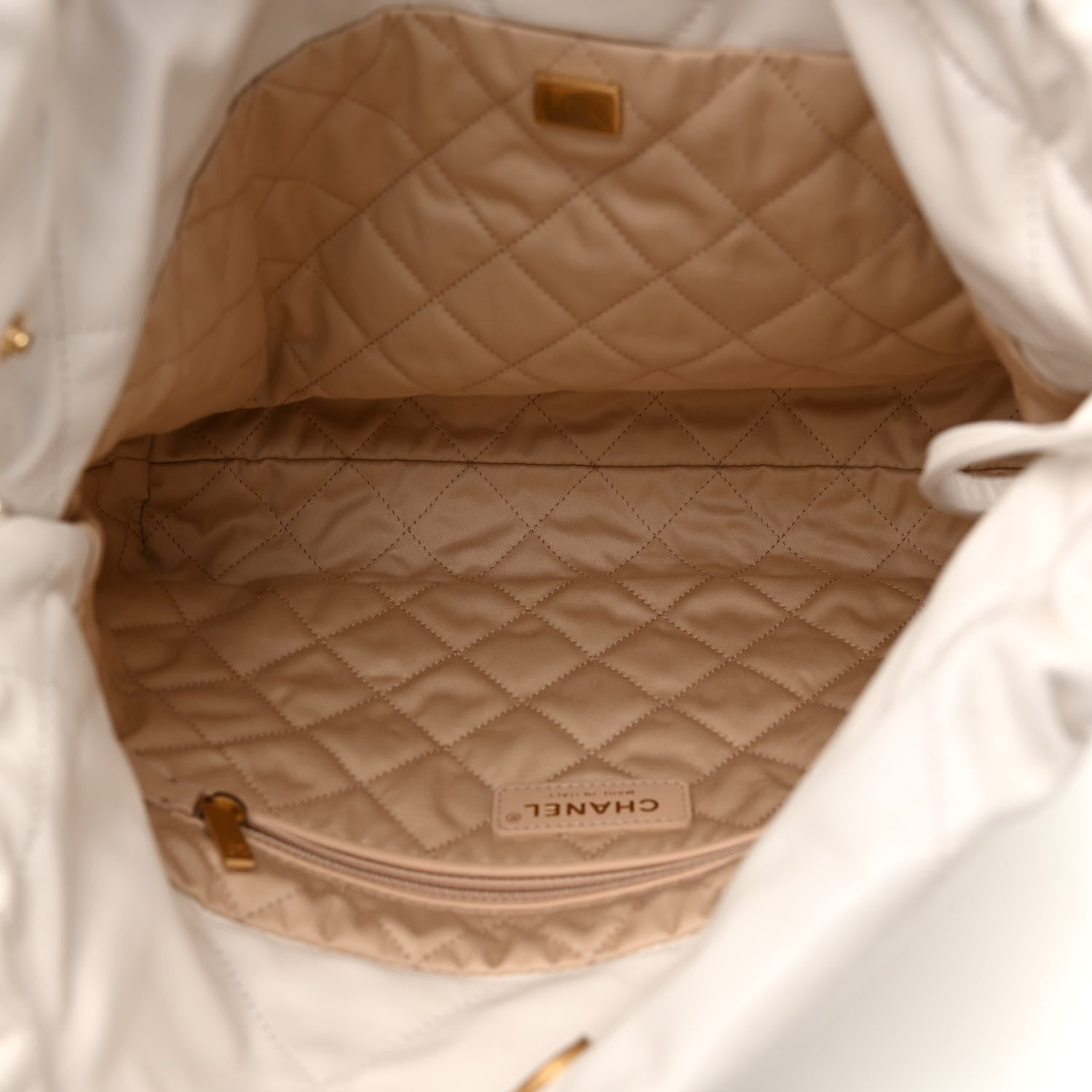Chanel Shiny Calfskin Quilted Small Chanel 22 White 6 of 12