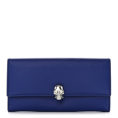 Alexander McQueen Calfskin Skull Continental Wallet Blue 1 of 10