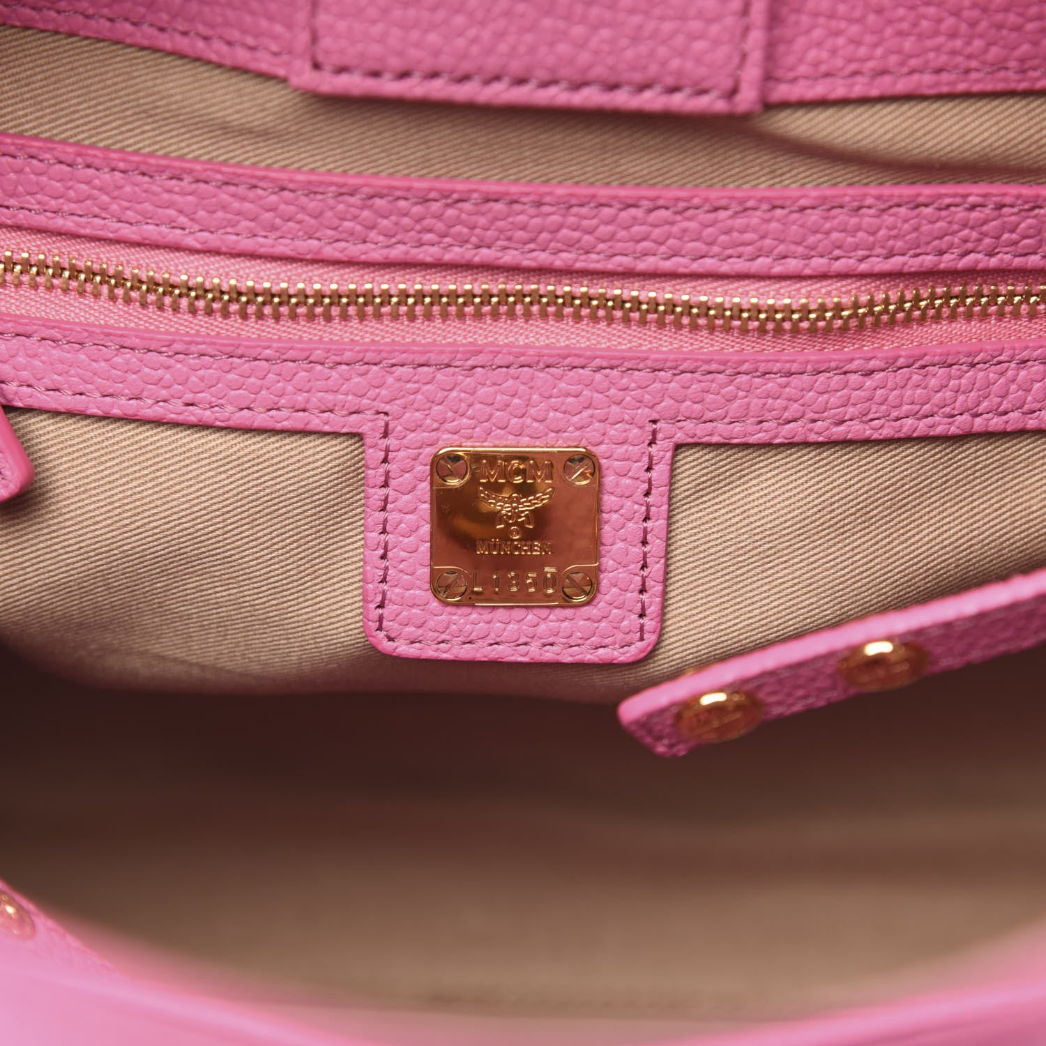 MCM Visetos Corina Shoulder Bag Pink 6 of 10