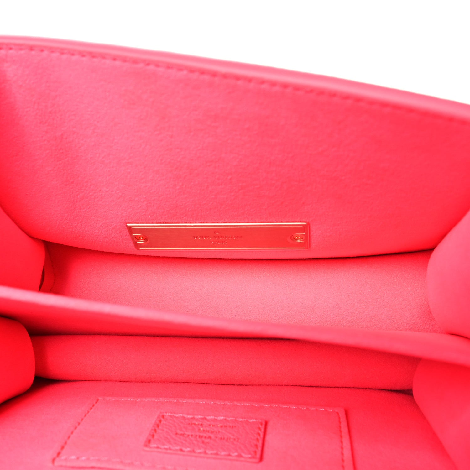 Louis Vuitton Grained Calfskin Tufted Monogram Mini Dauphine Fluo Pink 5 of 9