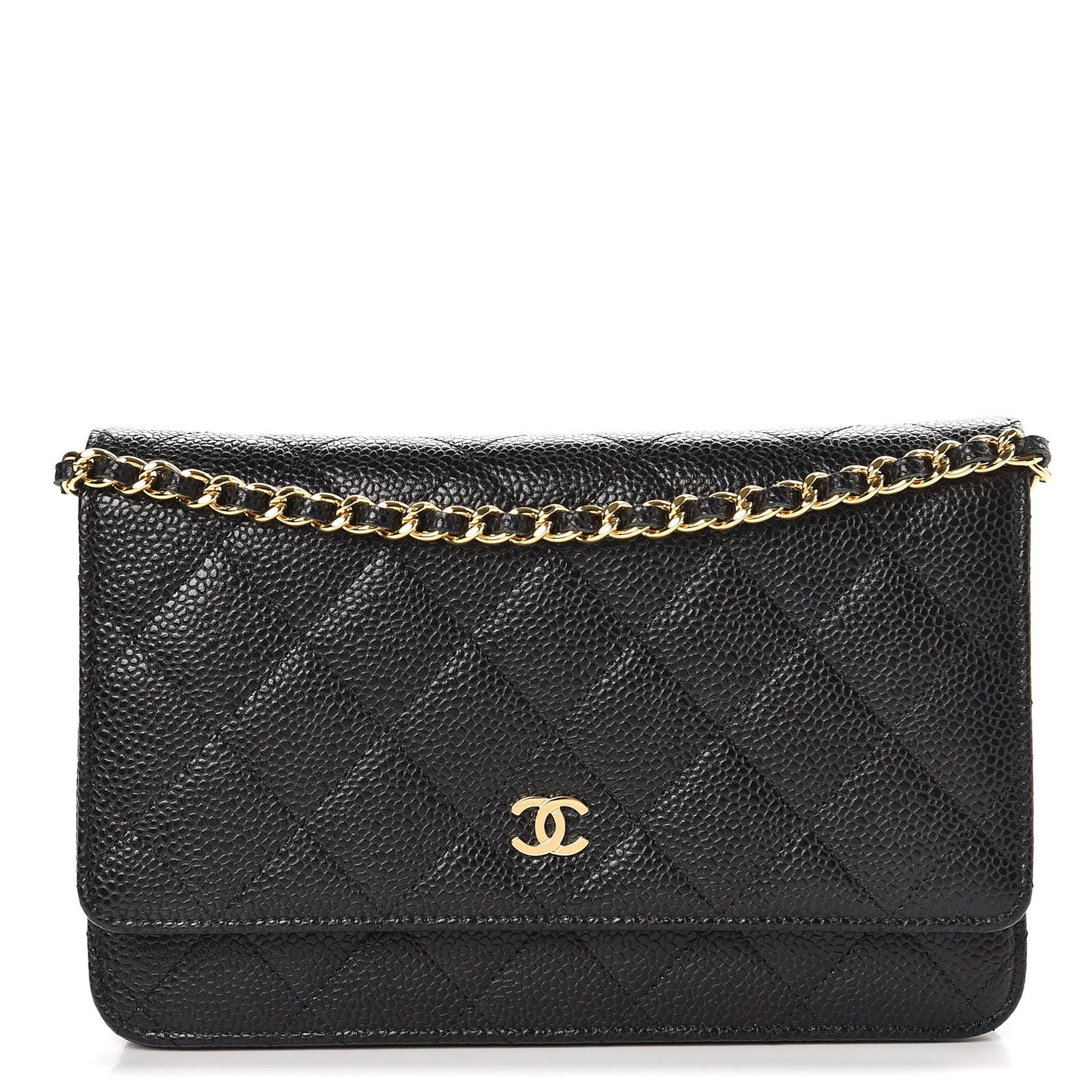 Caviar Quilted Wallet On Chain WOC Black