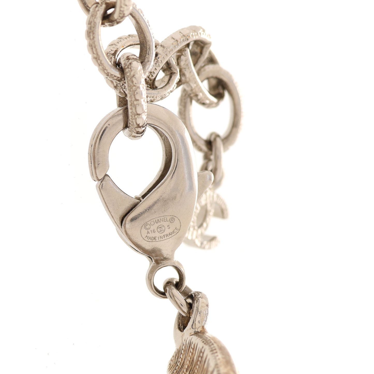 Crystal Chain Link CC Bracelet Silver Blue