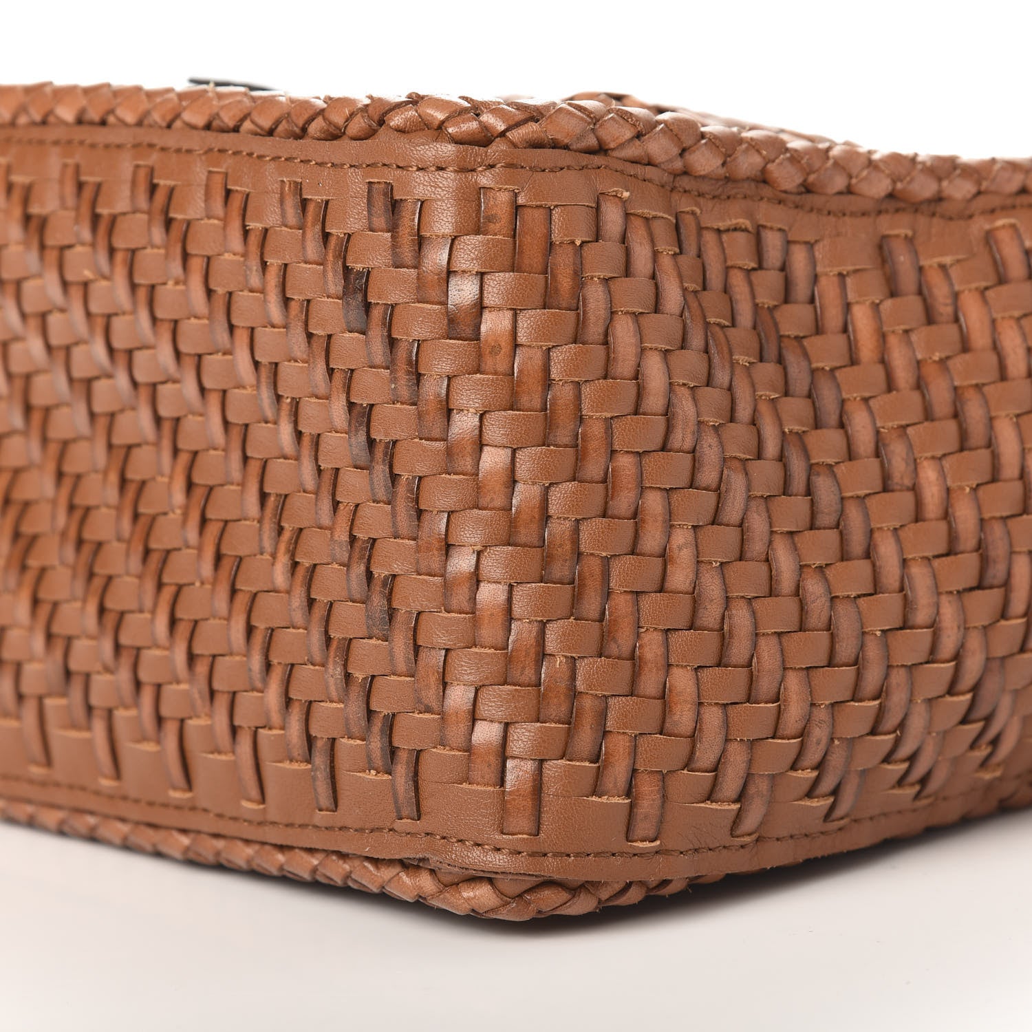 Loewe Calfskin Woven Small Puzzle Bag Tan 8 of 9