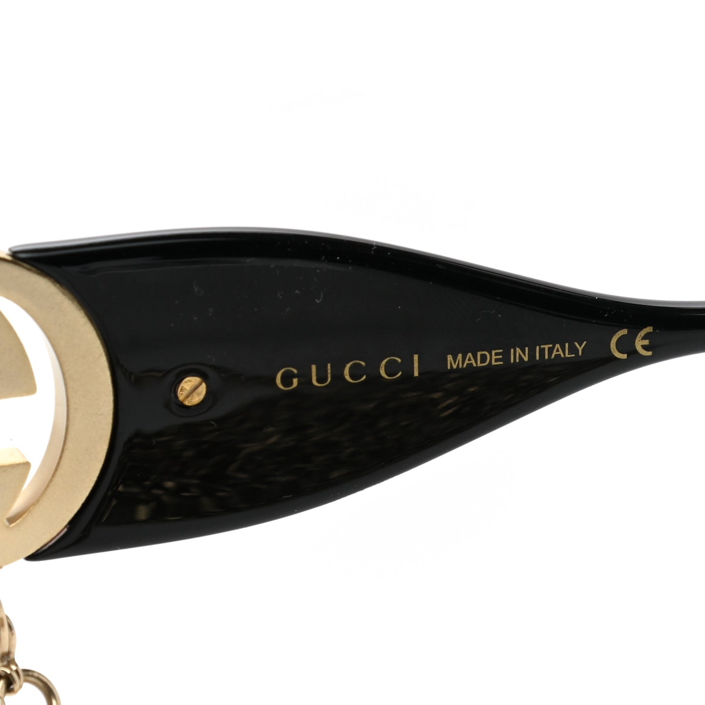 Acetate Square Frame Chain Sunglasses GG1022S Black