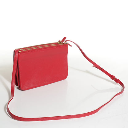 Celine Lambskin Small Trio Crossbody Bag Red 3 of 7