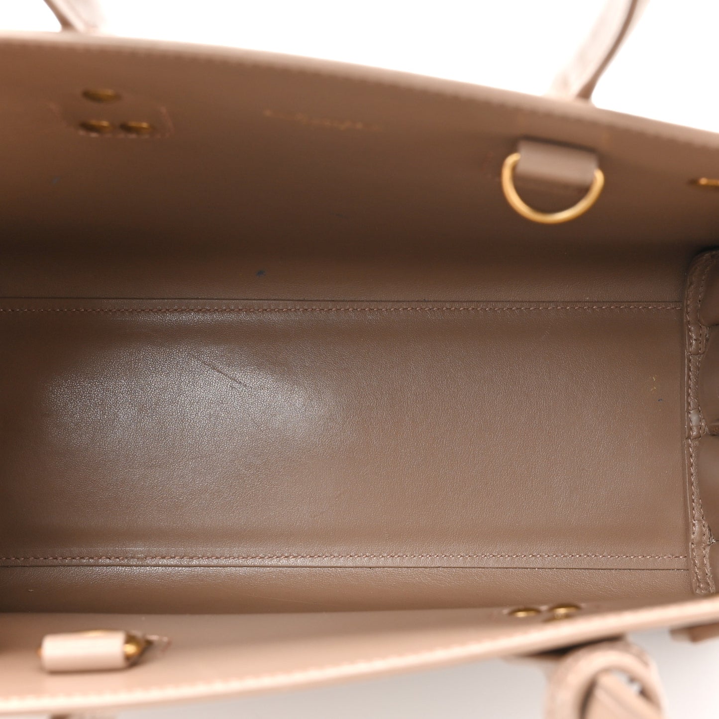 Grained Calfskin Baby Sac De Jour Taupe