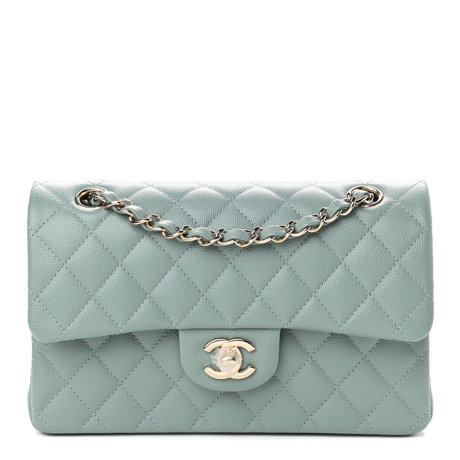 Chanel Caviar Quilted Small Double Flap Light Blue 1 of 9