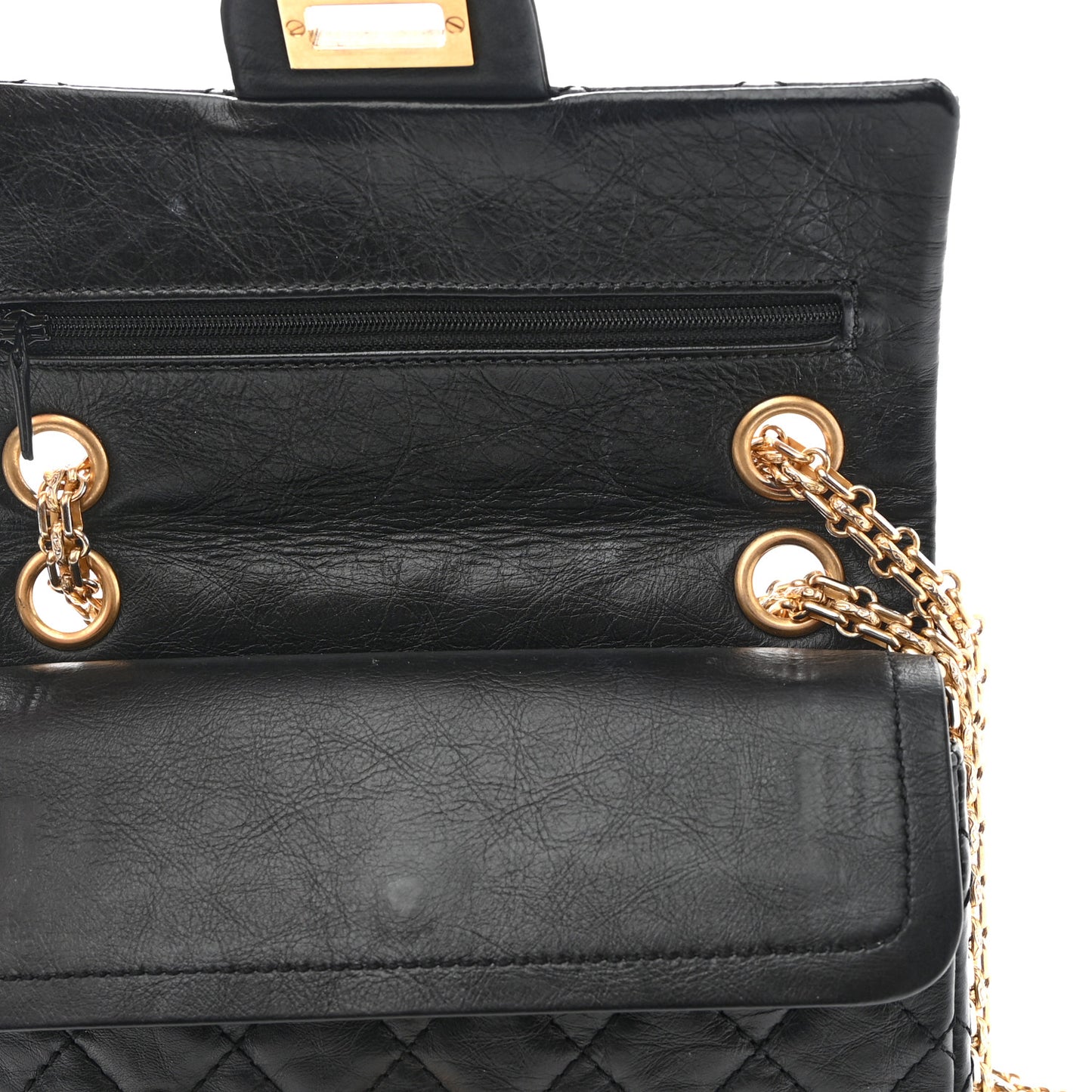 Aged Calfskin Lucky Charms 2.55 Reissue 224 Flap Black