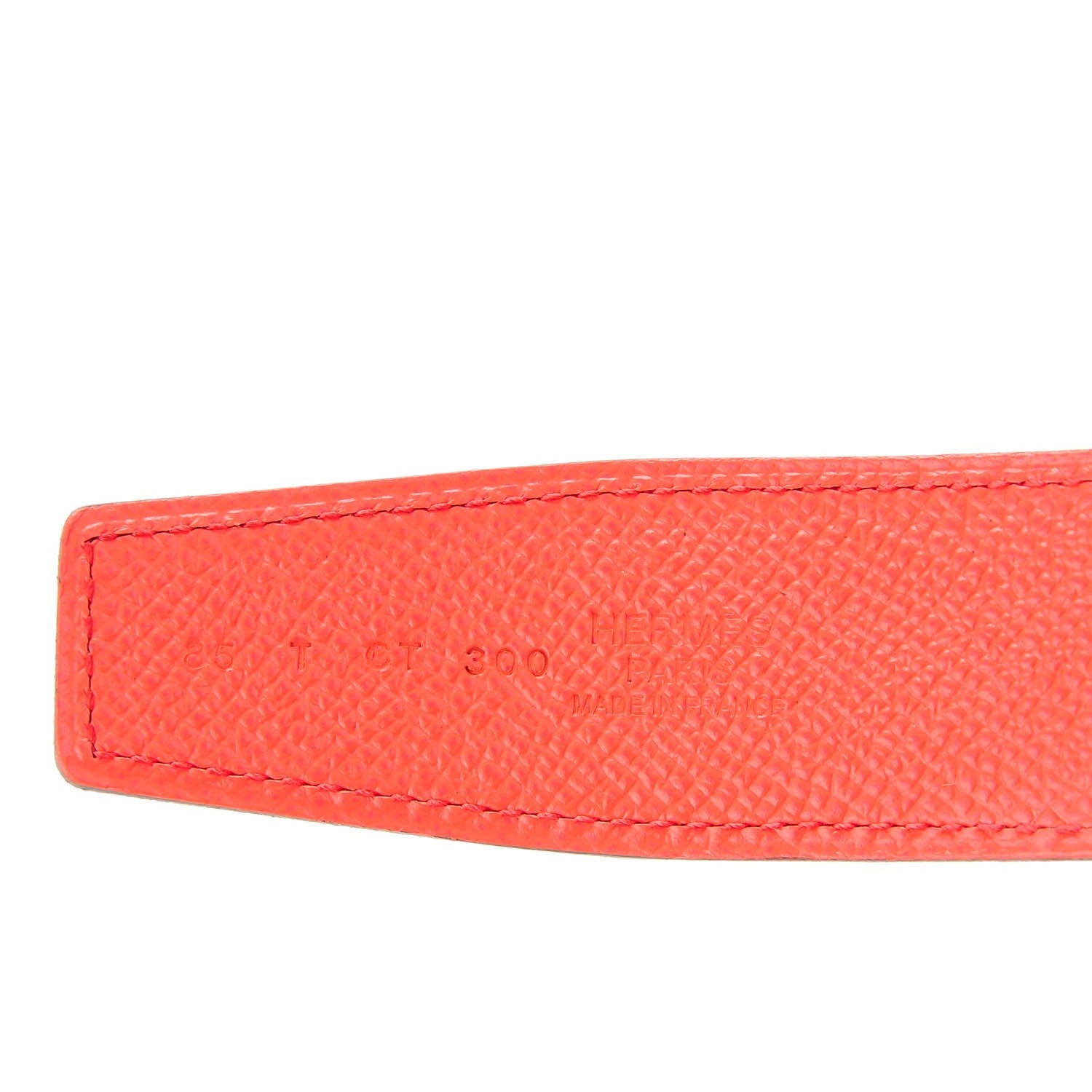 Hermes Swift Epsom 32mm Belt Strap 85 Vermilion Rose Jaipur 4 of 6