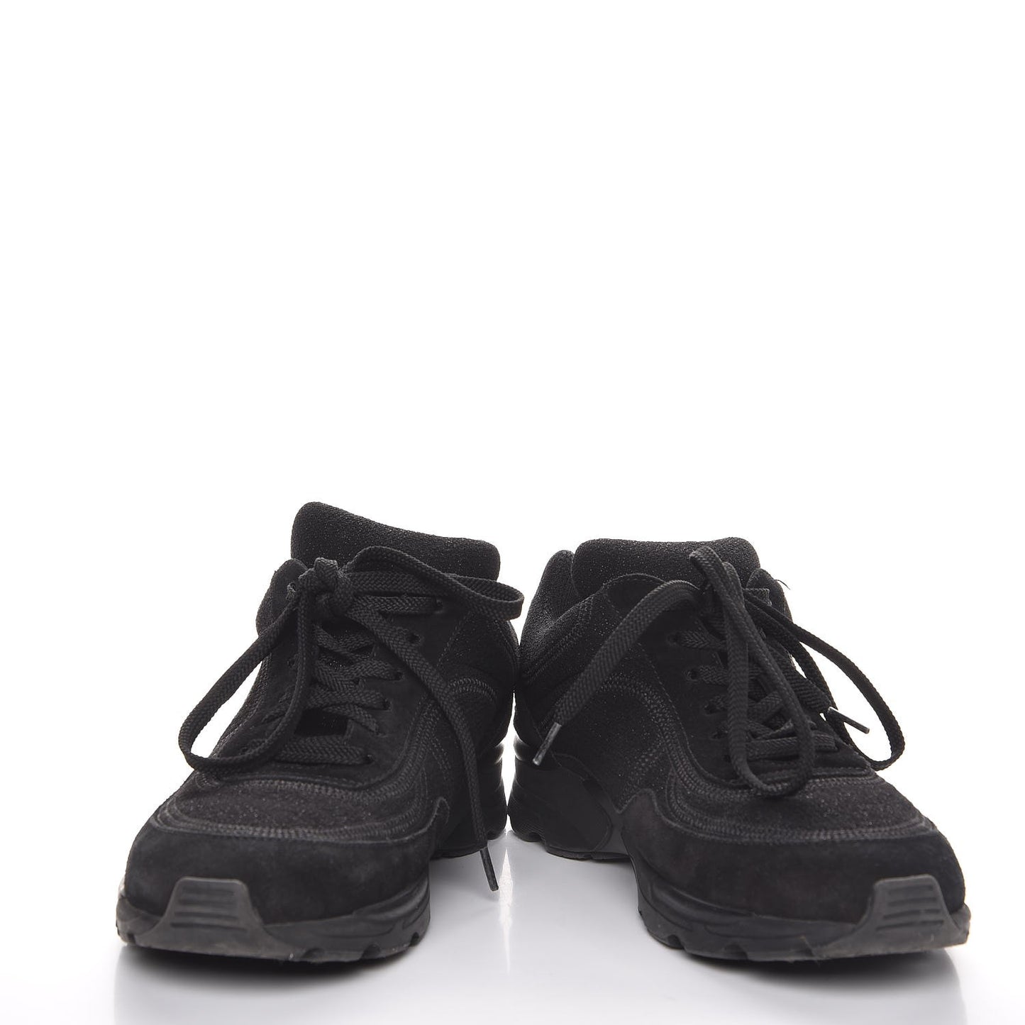 Suede Calfskin CC Sneakers 36.5 Black