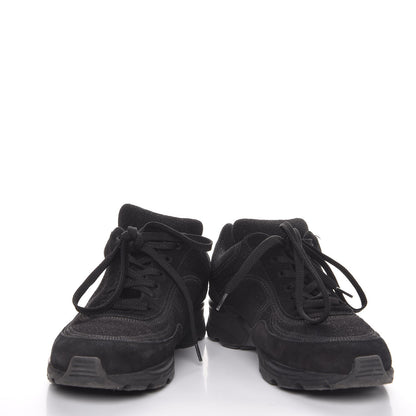 Chanel Suede Calfskin CC Sneakers 36.5 Black 5 of 10
