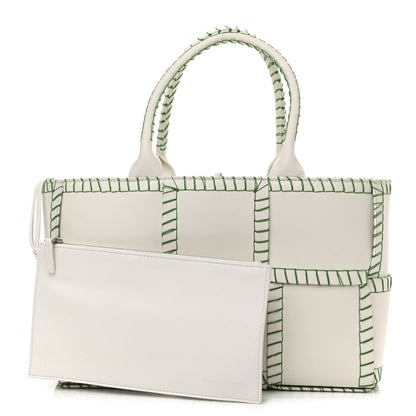 Bottega Veneta Nappa Maxi Intrecciato Overlock Stitched Small Arco Tote White Parakeet 1 of 12