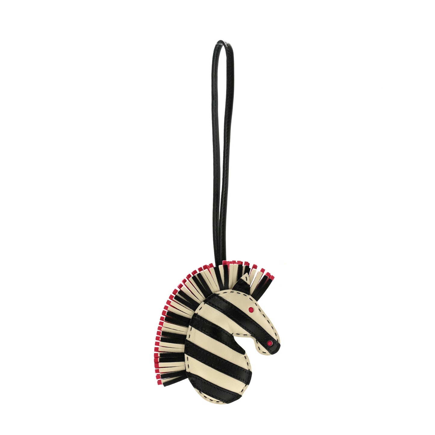 Milo Lambskin Geegee Savannah Bag Charm Craie Black Rose Mexico