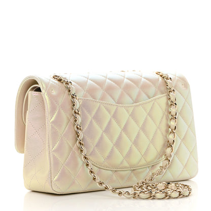 Chanel Iridescent Lambskin Quilted Medium Double Flap Ivory 3 of 16