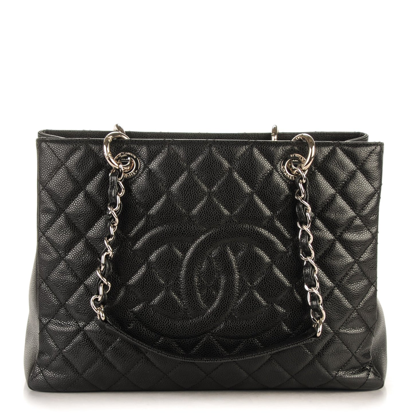 Caviar Quilted Grand Shopping Tote GST Black