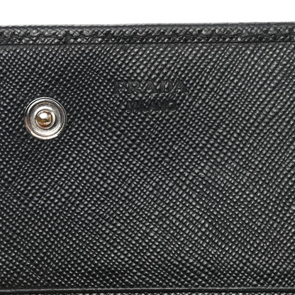 Prada Saffiano Triangle Continental Flap Wallet Black 6 of 12