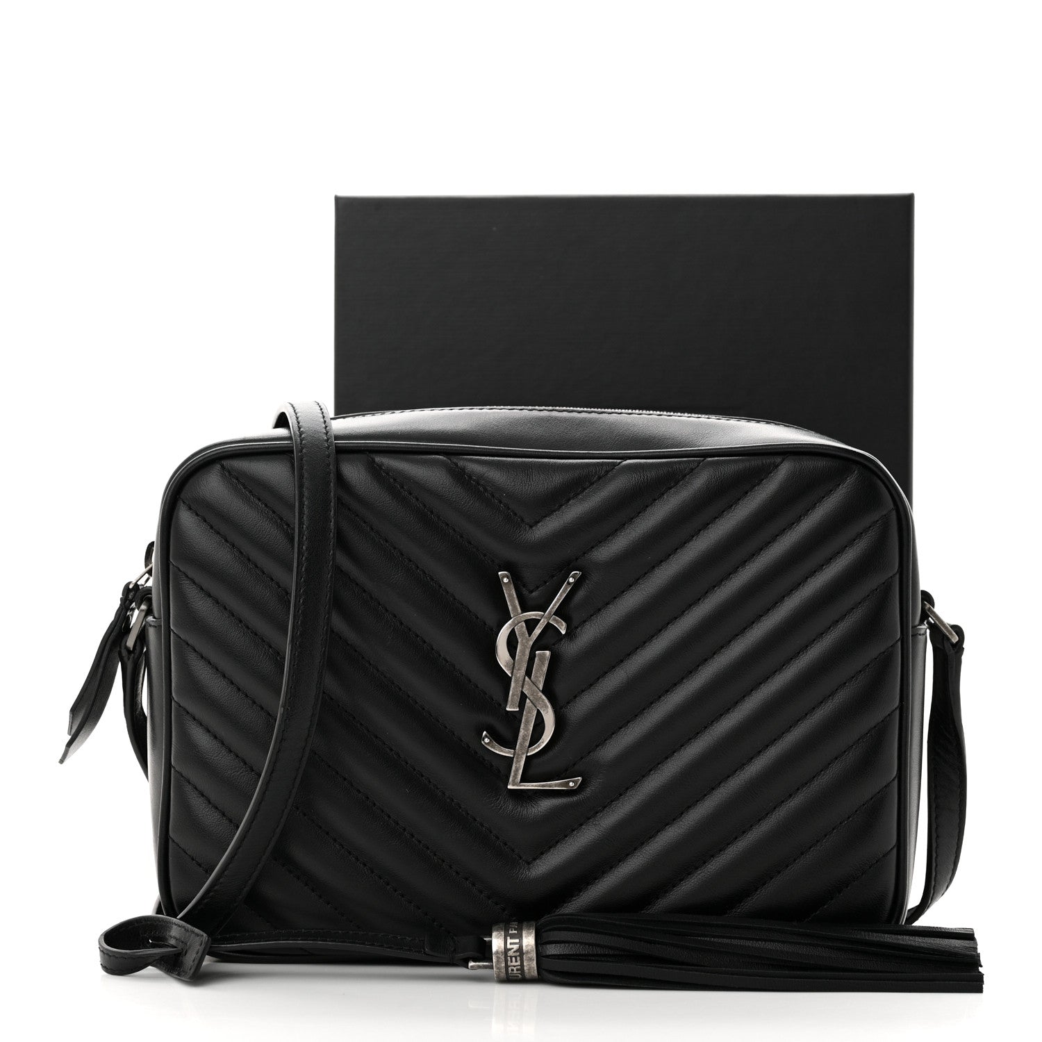 Saint Laurent Calfskin Matelasse Monogram Lou Camera Bag Black 11 of 11