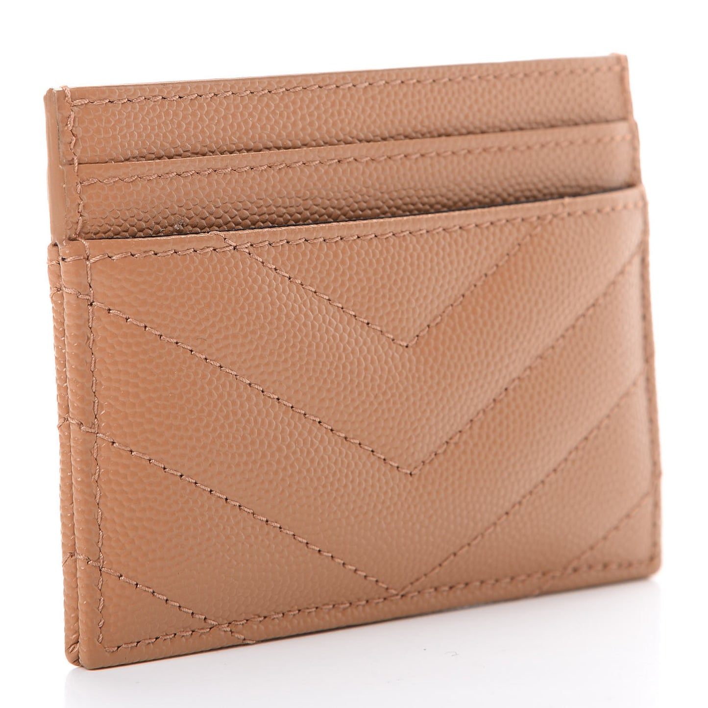 Grain De Poudre Matelasse Chevron Monogram Credit Card Case Dune