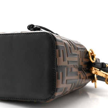 Fendi Vitello Liberty F is Fendi Bi-Color FF 1974 Embossed Mini Mon Tresor Bucket Bag Maya Black 10 of 10