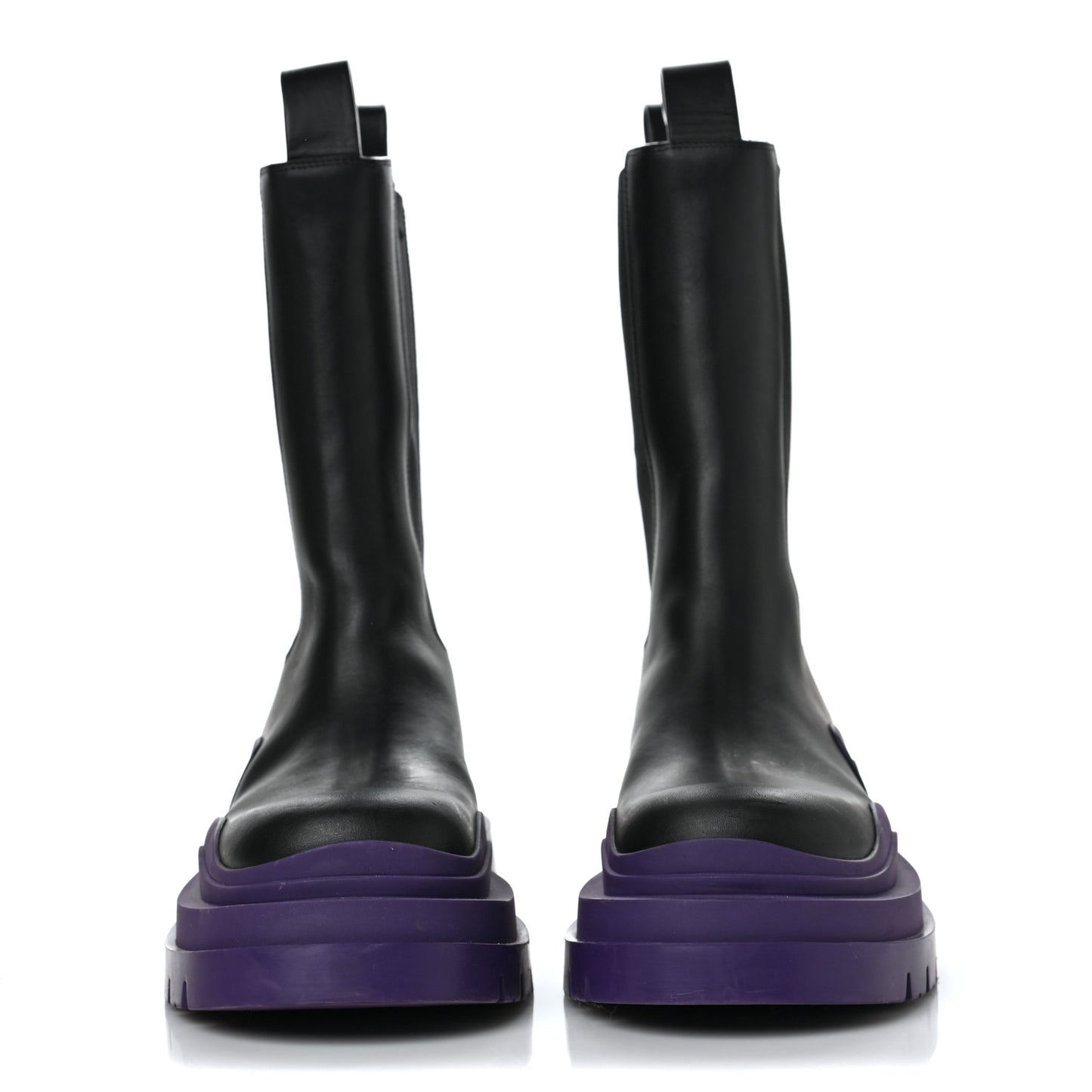 Calfskin The Tire Chelsea Boots 38.5 Black Plum