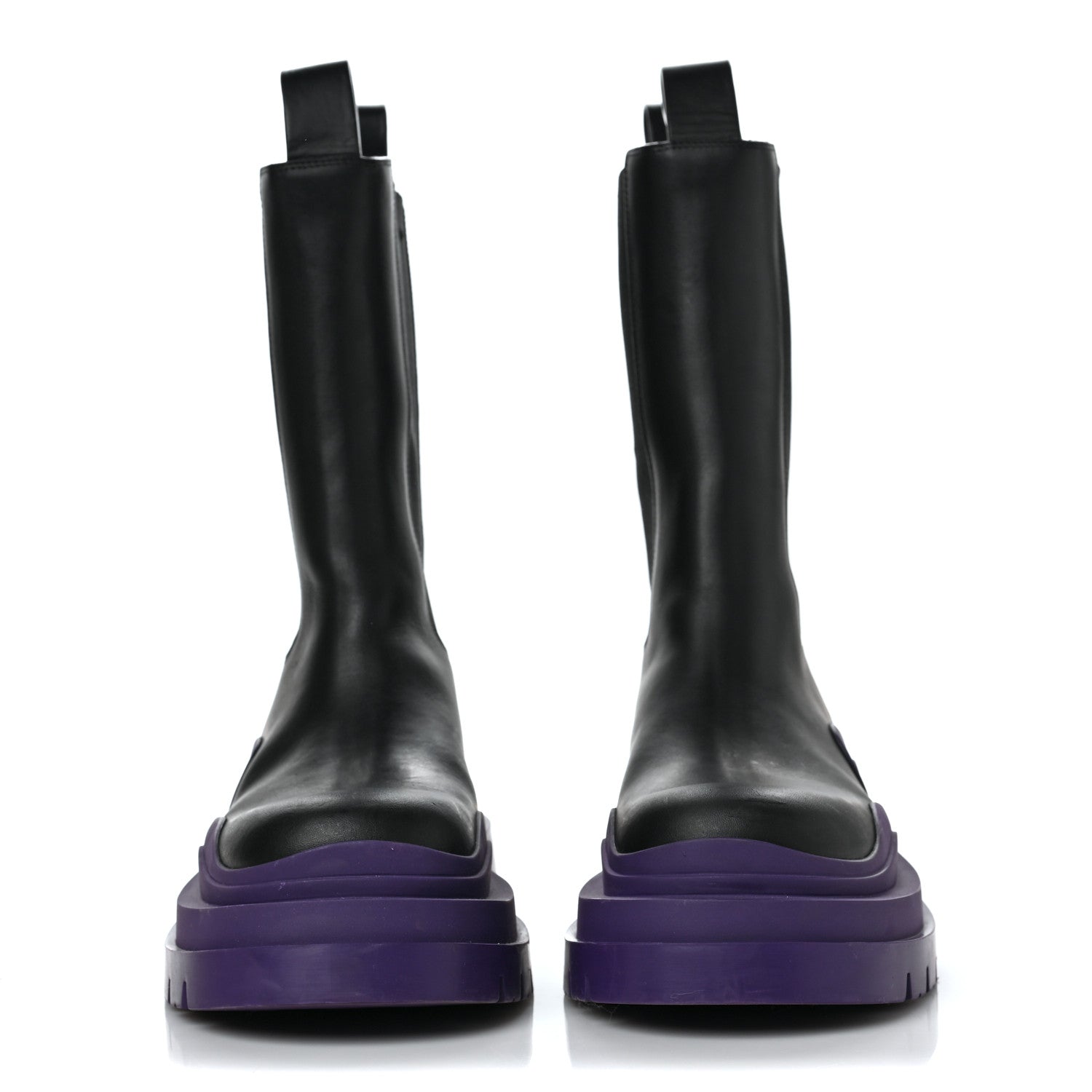 Bottega Veneta Calfskin The Tire Chelsea Boots 38.5 Black Plum 2 of 10