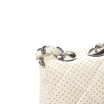 Chanel Lambskin Perforated East West Flap White 15 of 16