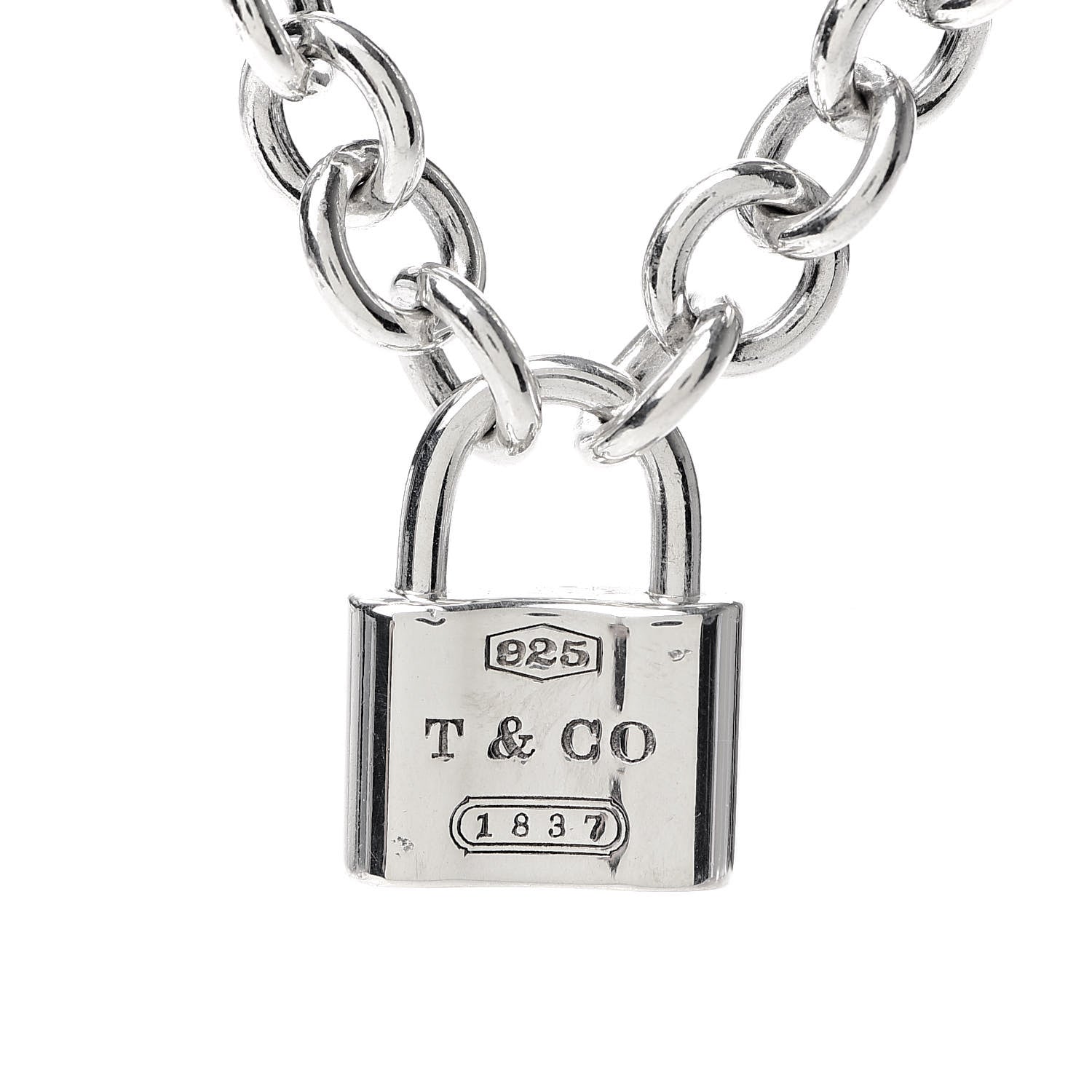 Tiffany Sterling Silver 1837 Lock Charm Necklace 4 of 4