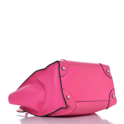 Celine Drummed Calfskin Mini Luggage Fluo Pink 4 of 13