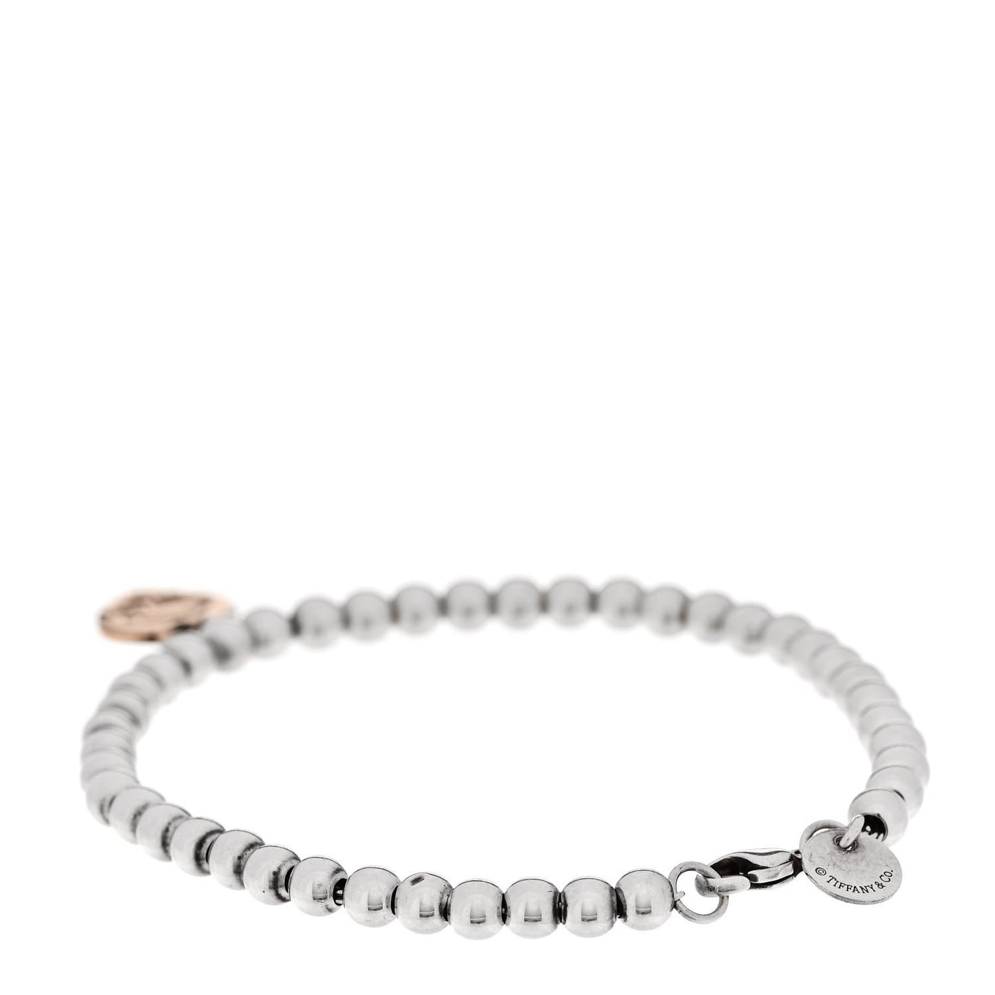 Sterling Silver 18K Rose Gold Return to Tiffany Heart Bead Bracelet