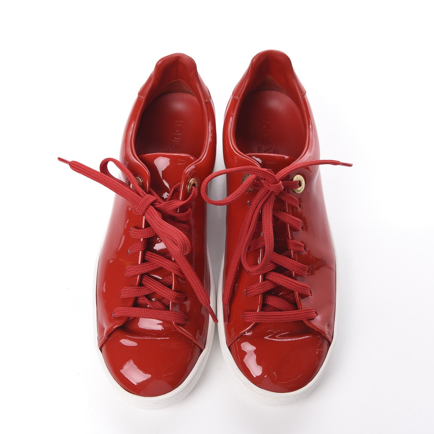 Louis Vuitton Patent Calfskin Frontrow Sneakers 35.5 Rouge 5 of 11