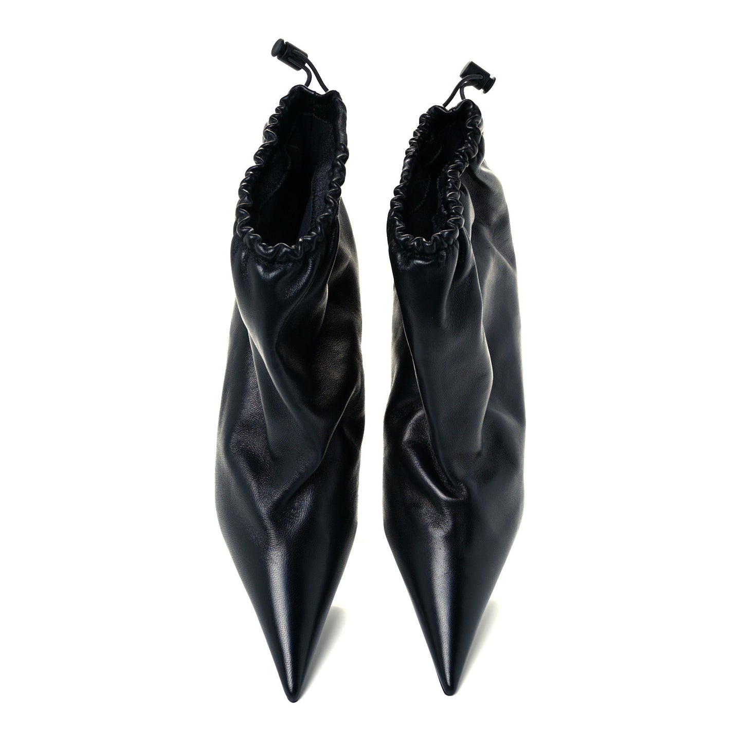 Smooth Nappa Scrunch Booties 38 Black