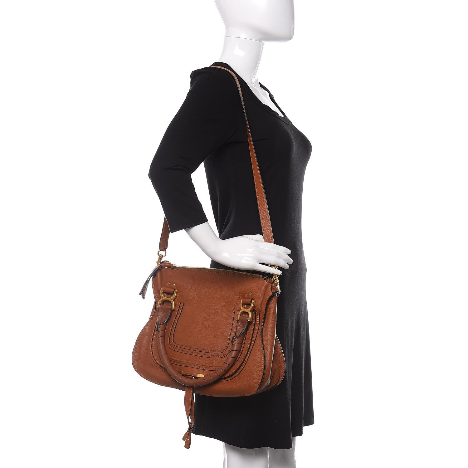 Chloe Calfskin Medium Marcie Satchel Tan 3 of 10