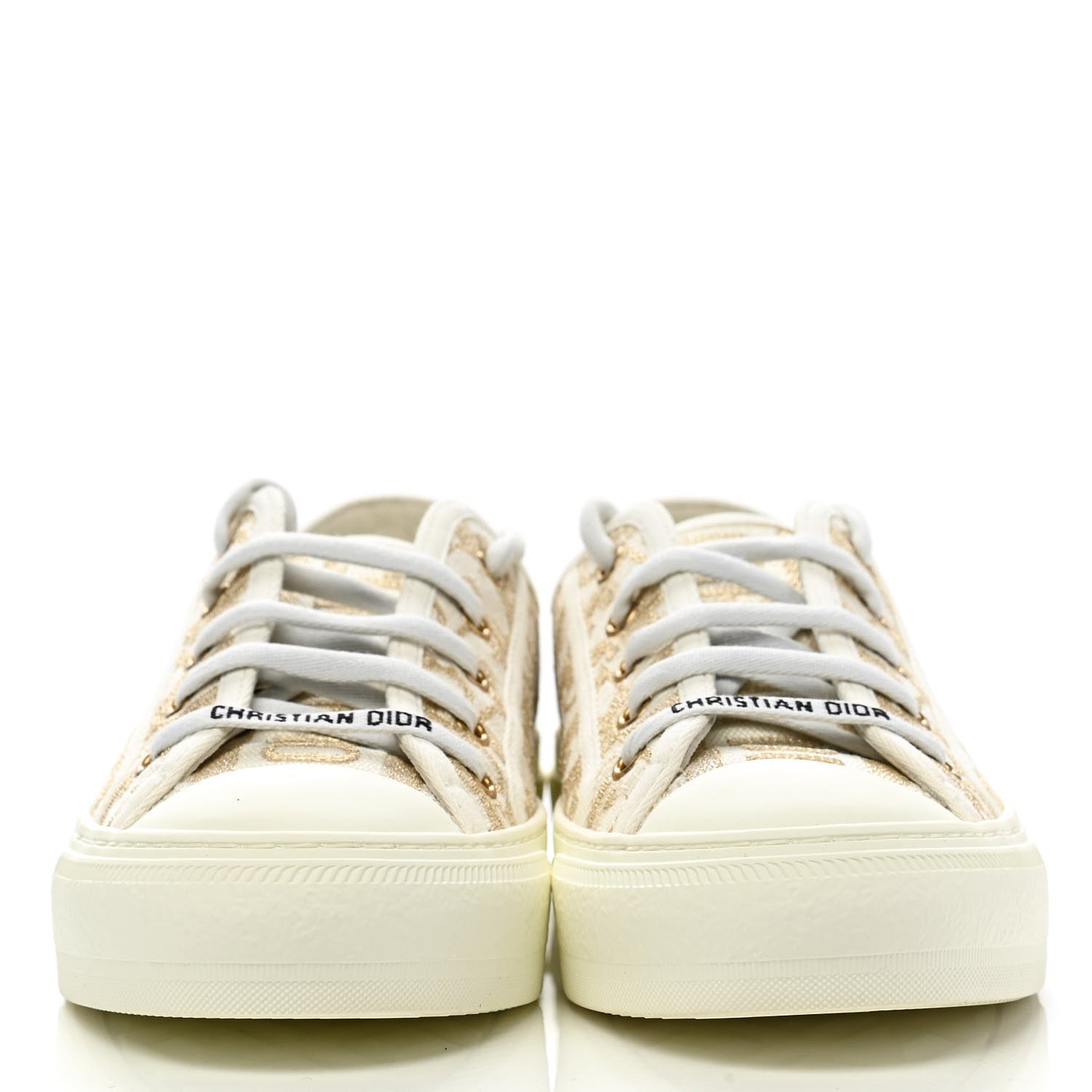 Canvas Oblique Walk'N'Dior Low Top Sneakers 37 Gold