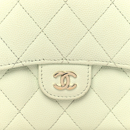 Chanel Caviar Quilted Compact Flap Wallet Light Green 9 of 12