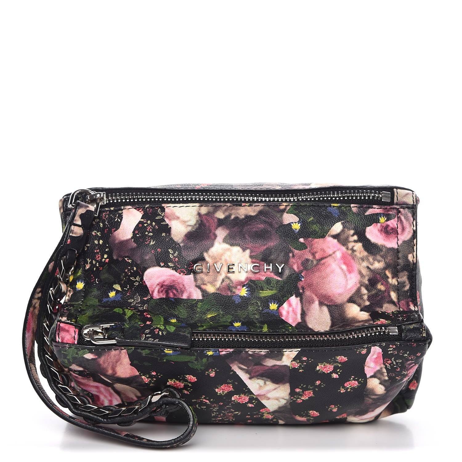 Givenchy Lambskin Roses Camouflage Print Pandora Wristlet Black 1 of 7