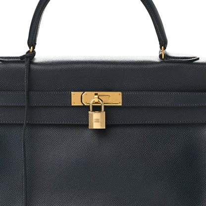 Hermes Courchevel Kelly Retourne 35 Bleu Marine 6 of 15