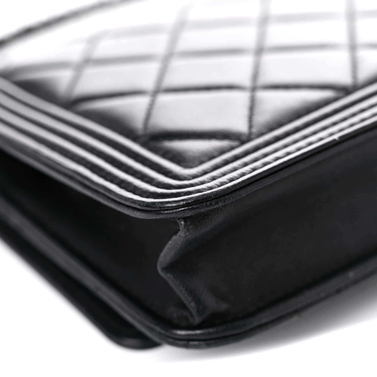 Chanel Lambskin Quilted Boy Wallet On Chain WOC Black 14 of 25