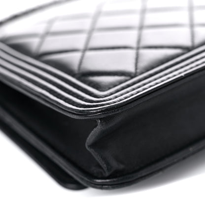 Chanel Lambskin Quilted Boy Wallet On Chain WOC Black 14 of 25