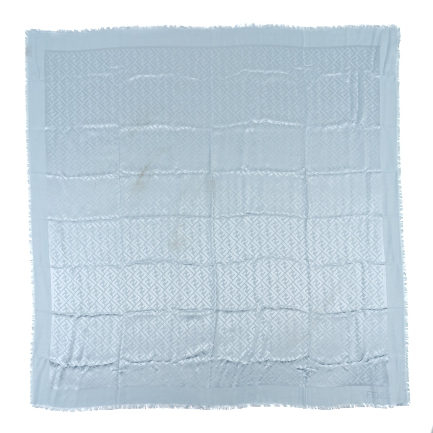 Silk Wool FF Scarf Light Blue